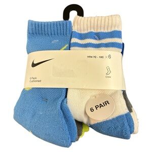 Nike kids 6 pack cushioned crew socks size 7c-10c